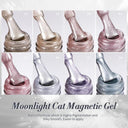 Moonlit Cat Magnetic Gel Nail Polish Sparkling White Glitter