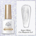 Moonlit Cat Magnetic Gel Nail Polish Sparkling White Glitter