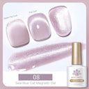 Moonlit Cat Magnetic Gel Nail Polish Sparkling White Glitter