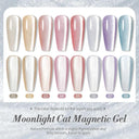 Moonlit Cat Magnetic Gel Nail Polish Sparkling White Glitter