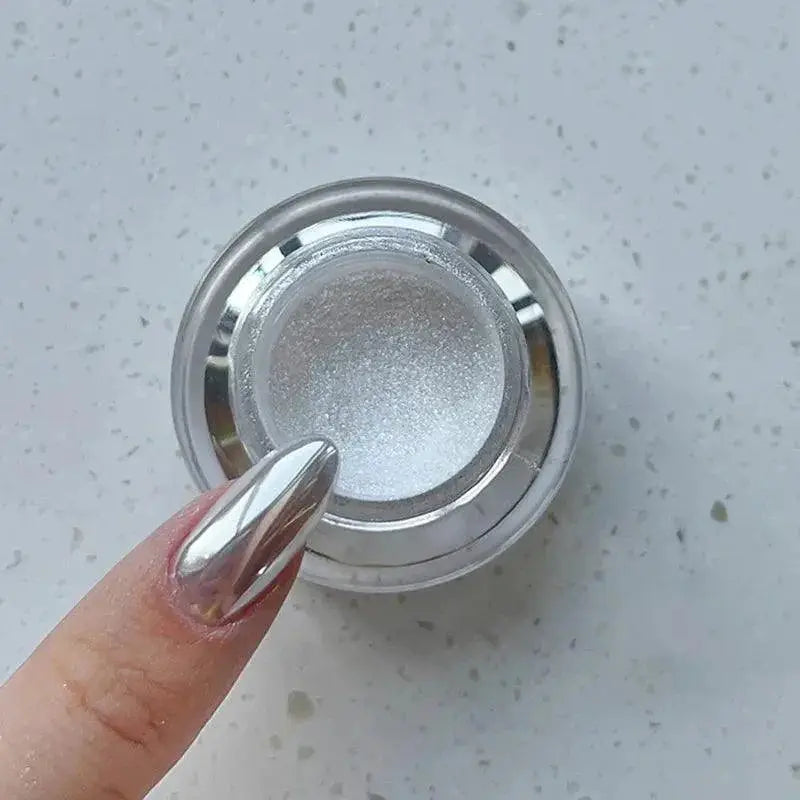 Moonlit Silver Chrome Nail Powder Enchanting Aurora Art