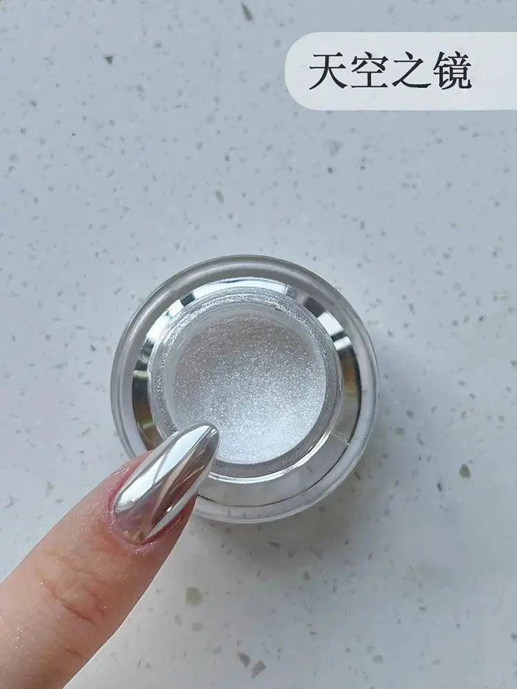 Moonlit Silver Chrome Nail Powder Enchanting Aurora Art