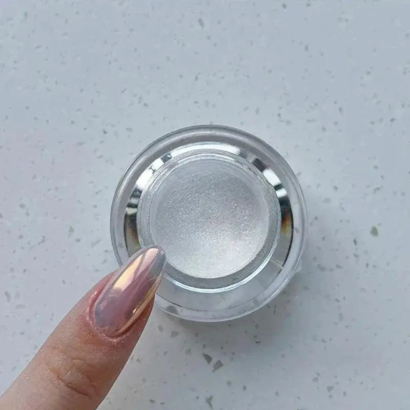 Moonlit Silver Chrome Nail Powder Enchanting Aurora Art