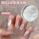 Moonlit Silver Chrome Nail Powder Enchanting Aurora Art