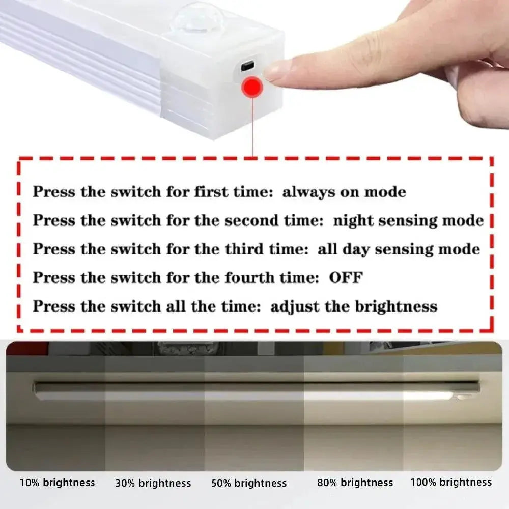 Motion Sensor LED Cabinet Light Wireless Dimmable Night Lamp