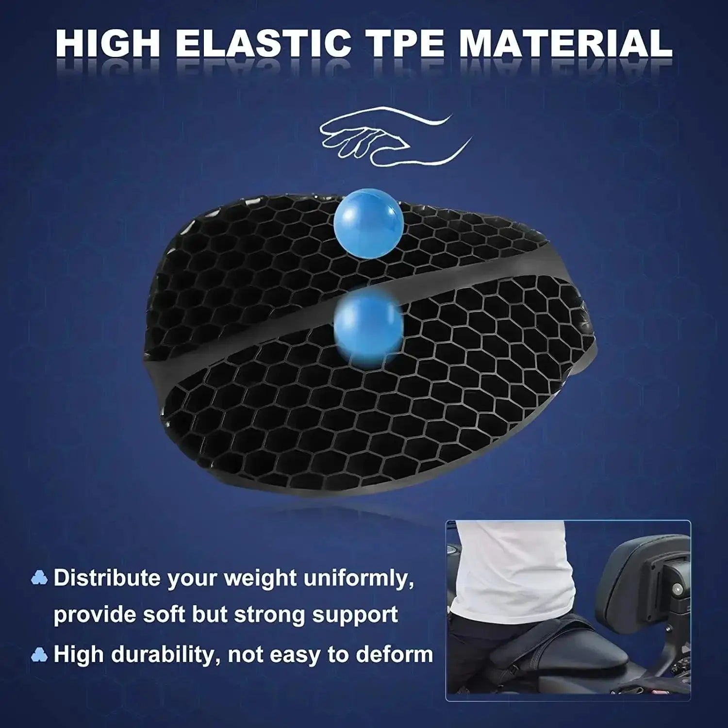Motorcycle Gel Seat Cushion For Ultimate Comfort On Rides