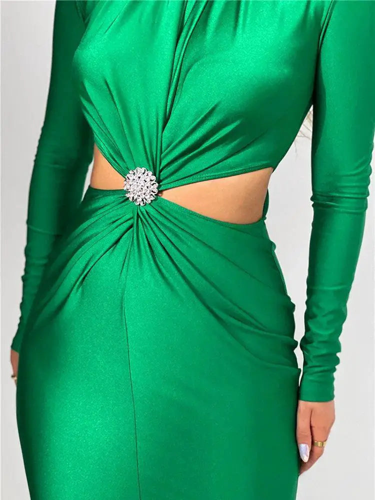 Mozision Sexy Hollow Out Maxi Dress Chic Bodycon Elegance
