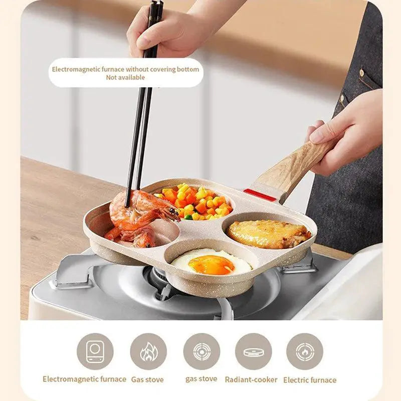 Nonstick Four Hole Breakfast Frying Pan Multi Function