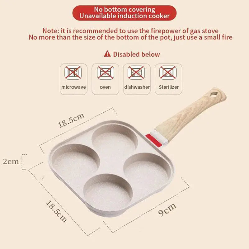Nonstick Four Hole Breakfast Frying Pan Multi Function