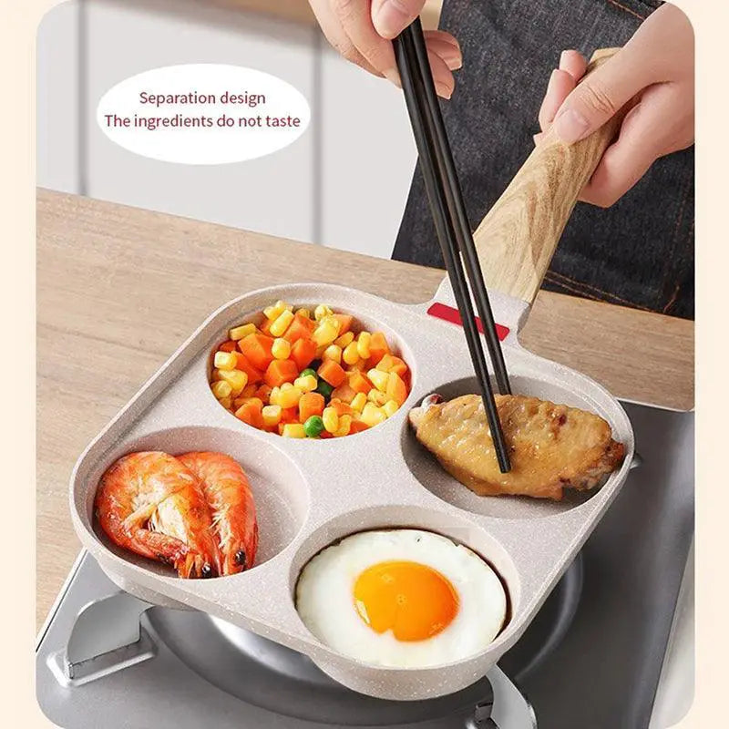 Nonstick Four Hole Breakfast Frying Pan Multi Function