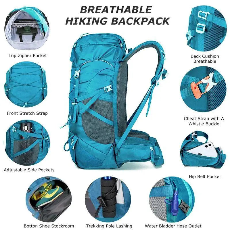WestTune 50L Multifunctional Hiking Backpack With Rain Cover