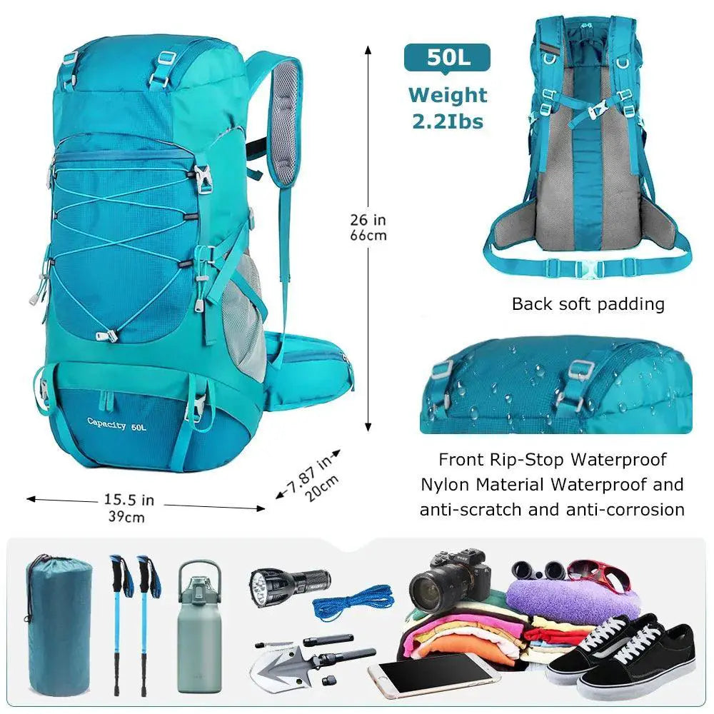 WestTune 50L Multifunctional Hiking Backpack With Rain Cover