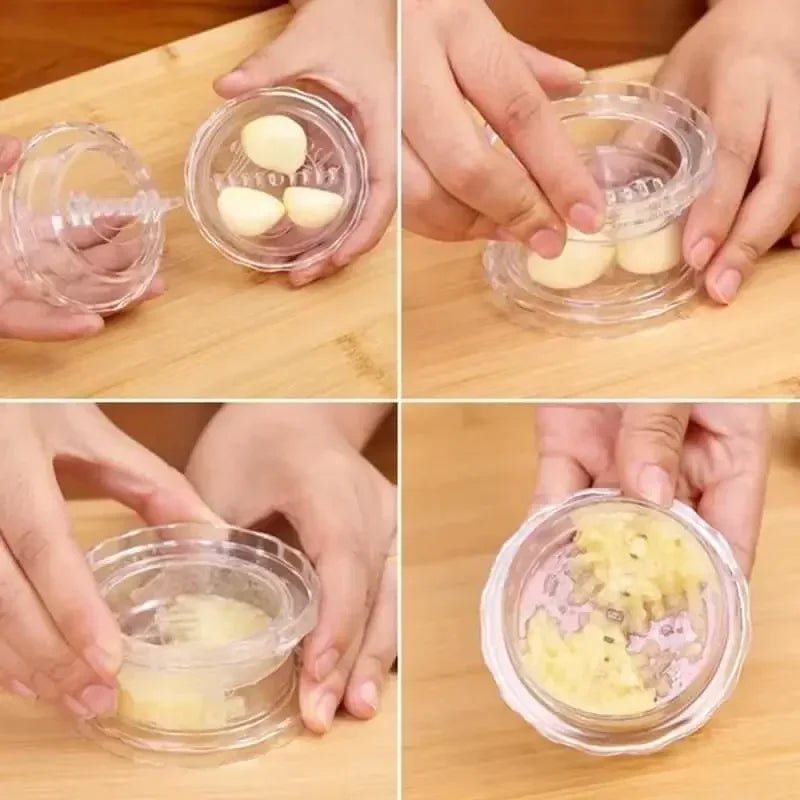 Multifunctional Garlic Press And Chopper Roll Crusher Manual Kitchen Gadget