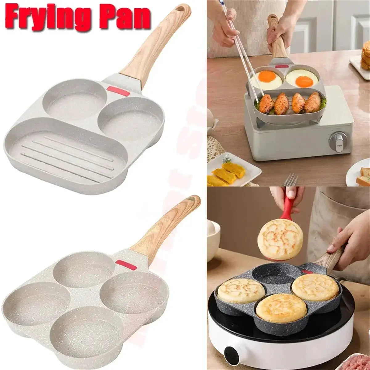 Versatile Nonstick Quad Hole Frying Pan For Eggs And More