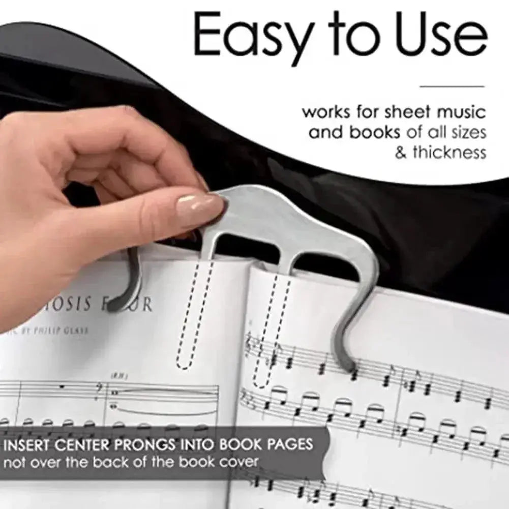 Music Book Clip Mini Polished Metal Page Holder Premium
