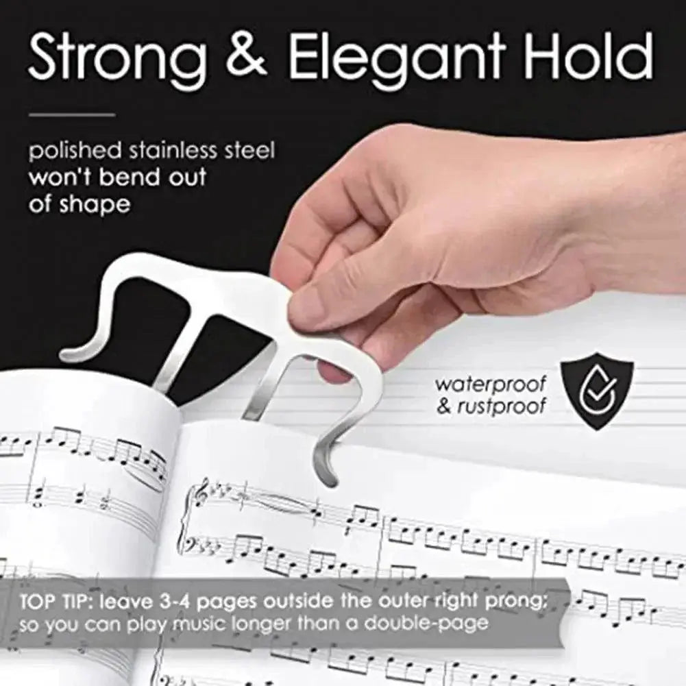 Music Book Clip Mini Polished Metal Page Holder Premium