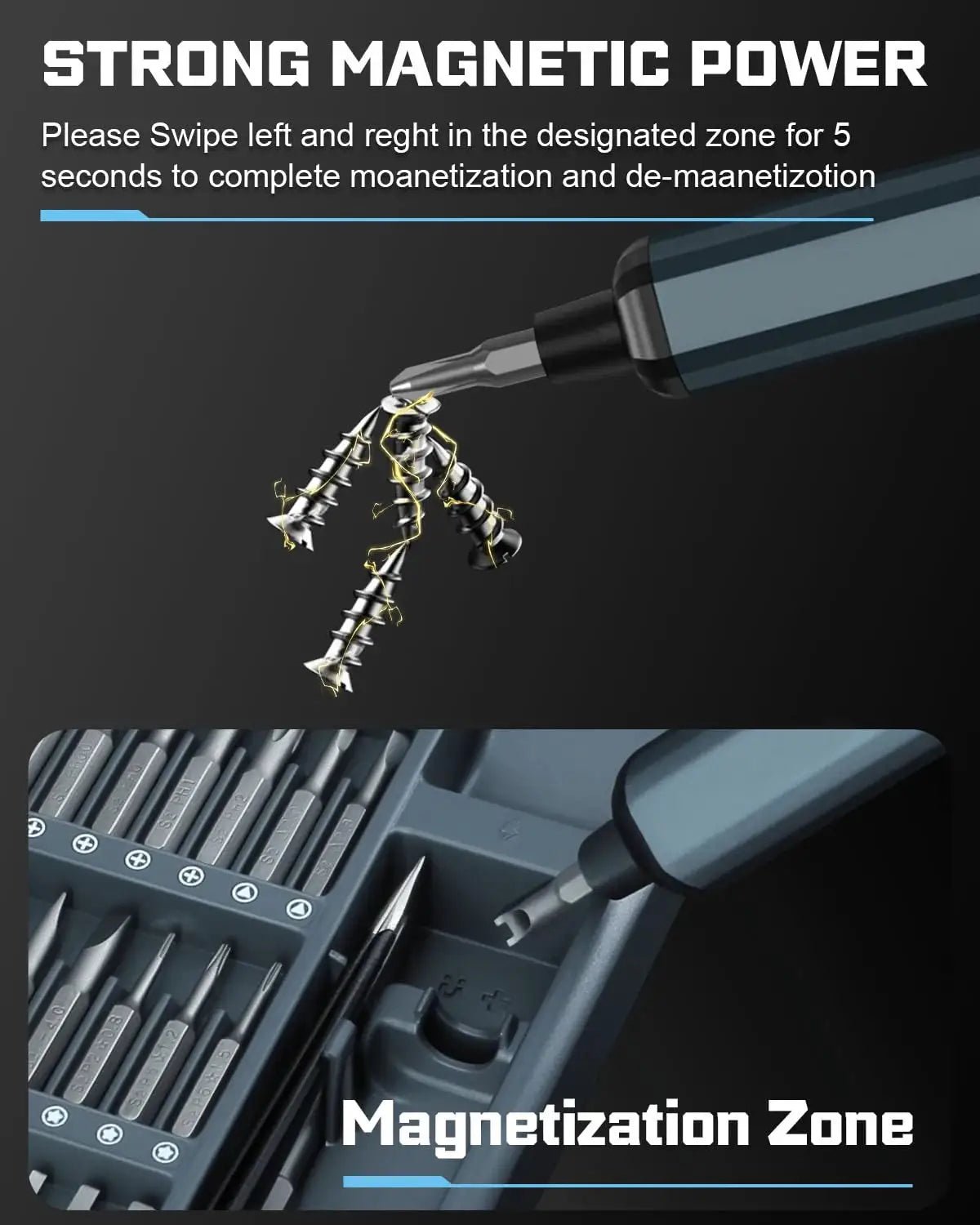 Must Have 68 In 1 Electric Screwdriver Set With 5 Torque Settings Magnetic Bits