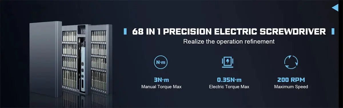 Must Have 68 In 1 Electric Screwdriver Set With 5 Torque Settings Magnetic Bits