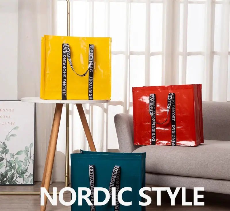 Must Have Foldable PP Woven Shopping Bag Tote Reusable Travel Storage Zipper