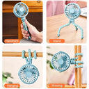 Must Have Portable Clip Fan USB Rechargeable Stroller Fan 360 Rotate Outdoor
