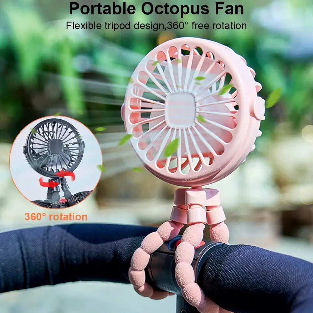 Must Have Portable Clip Fan USB Rechargeable Stroller Fan 360 Rotate Outdoor