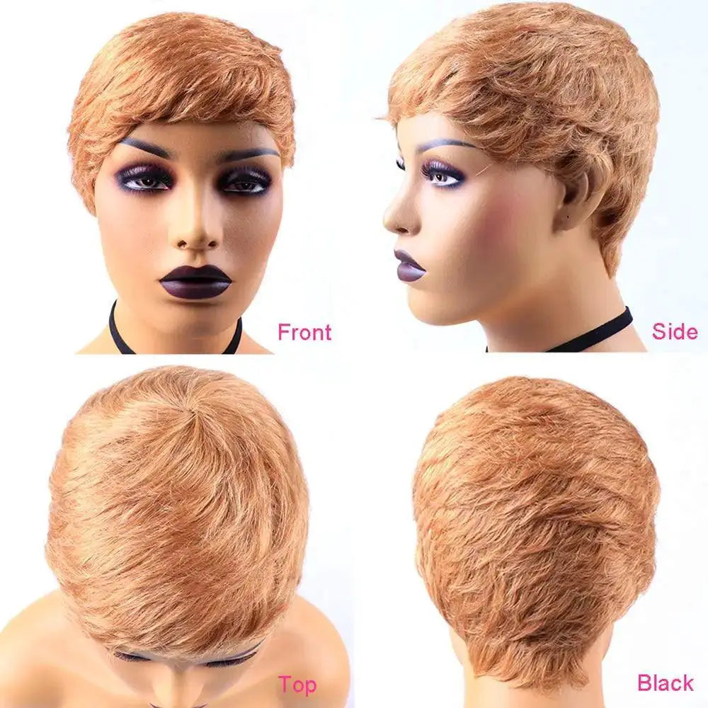 Mylockme Pixie Cut Remy Hair Wig Elegant Style Glam