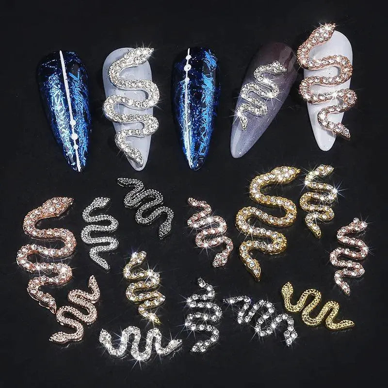 Mystical Serpent Gemstone Nail Art Kit Exquisite Design