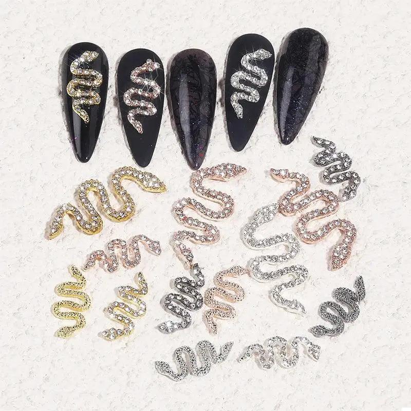 Mystical Serpent Gemstone Nail Art Kit Exquisite Design