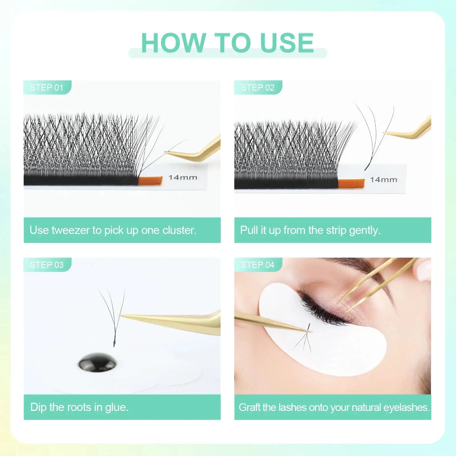 Nagaraku 3D W Shape Natural Soft Light False Eyelashes Dramatic Look All Day