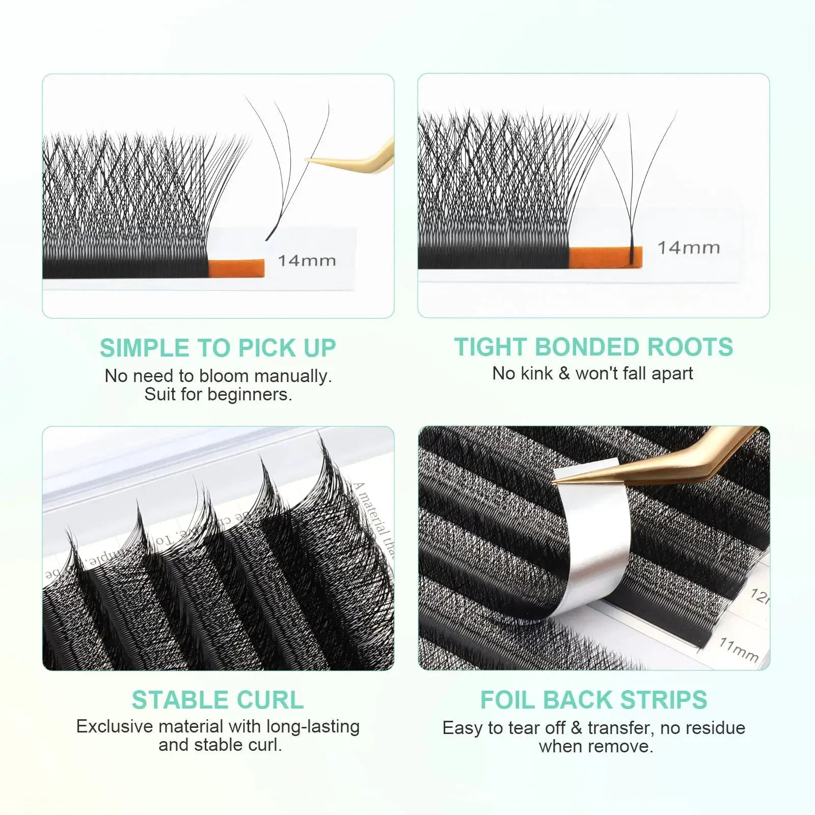 Nagaraku 3D W Shape Natural Soft Light False Eyelashes Dramatic Look All Day
