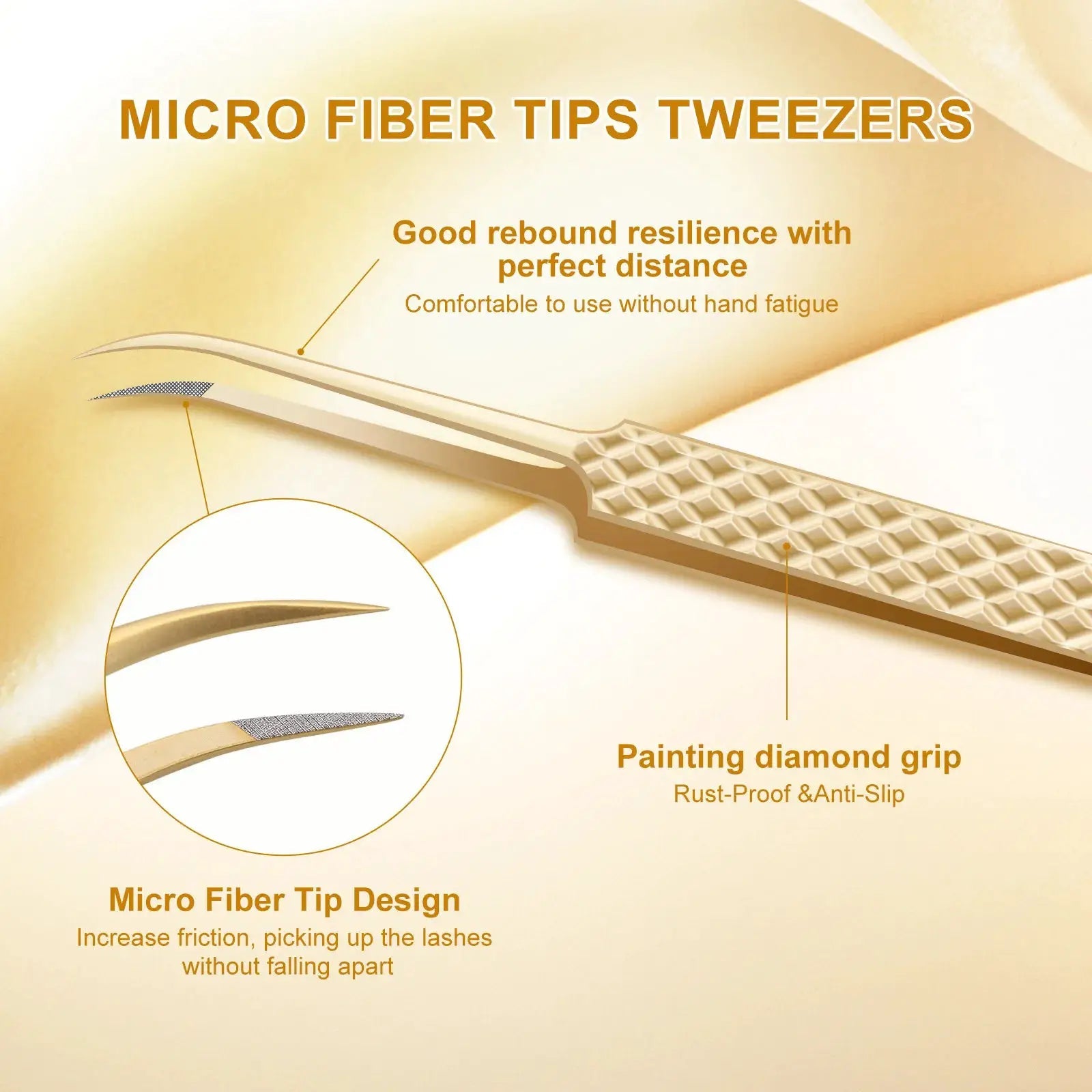 Nagaraku Precision Fiber Tip Eyelash Tweezer for Extensions Antistatic Hook