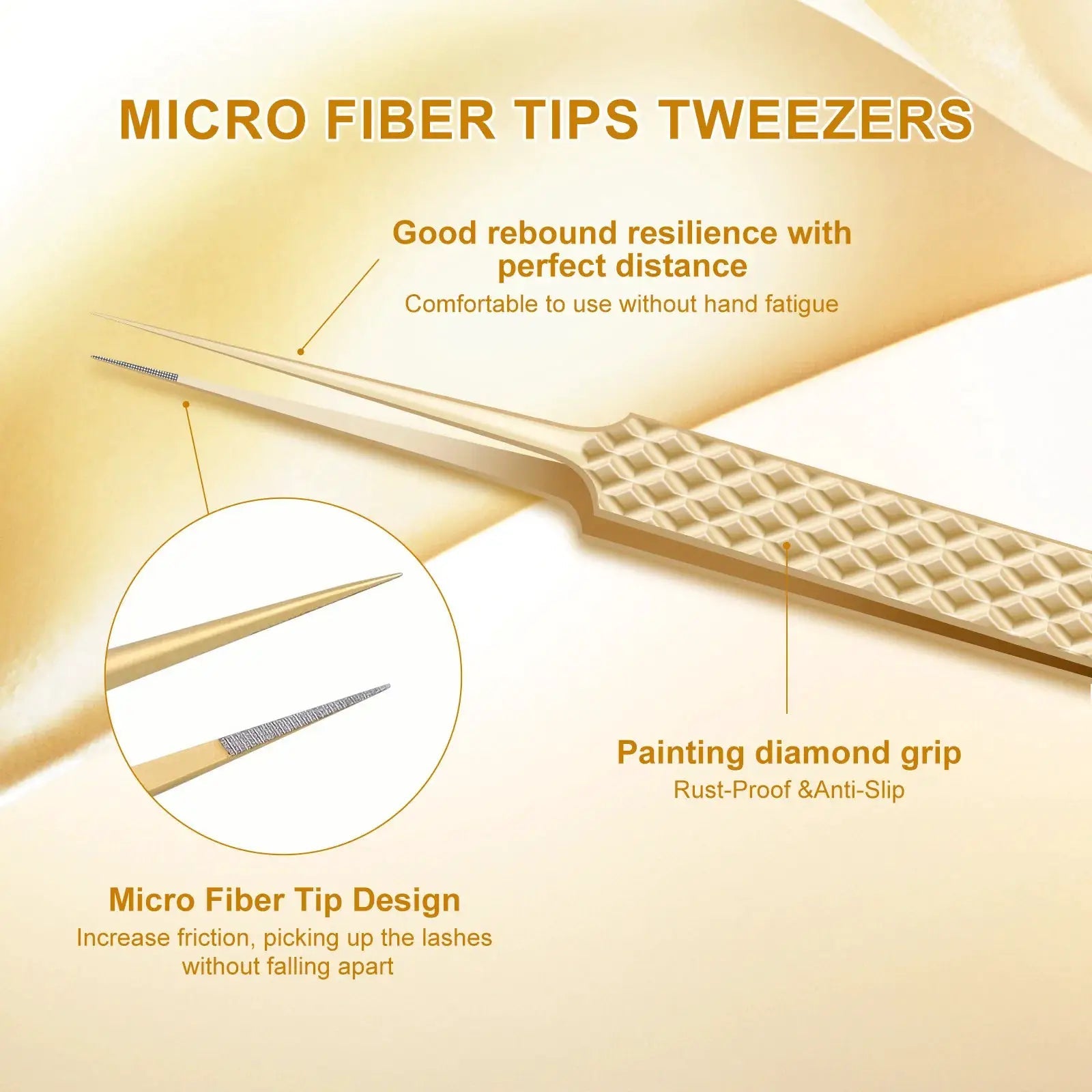Nagaraku Precision Fiber Tip Eyelash Tweezer for Extensions Antistatic Hook