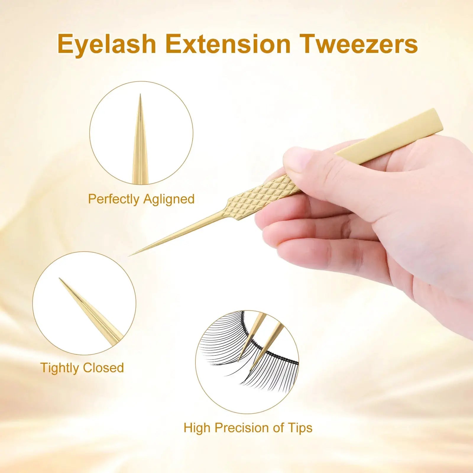 Nagaraku Precision Fiber Tip Eyelash Tweezer for Extensions Antistatic Hook