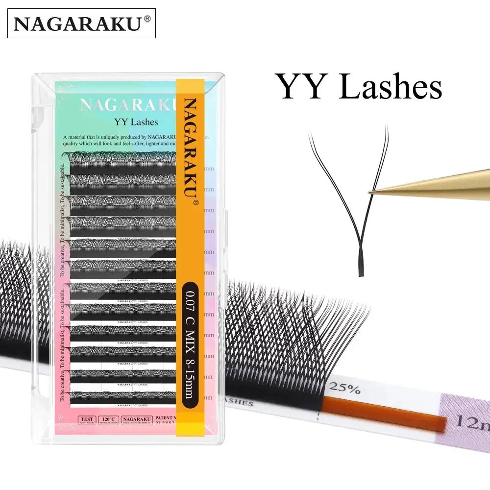 Nagaraku YY Mesh Y Shape Premium Mink Lash Extensions 4D Soft Light Eyelashes
