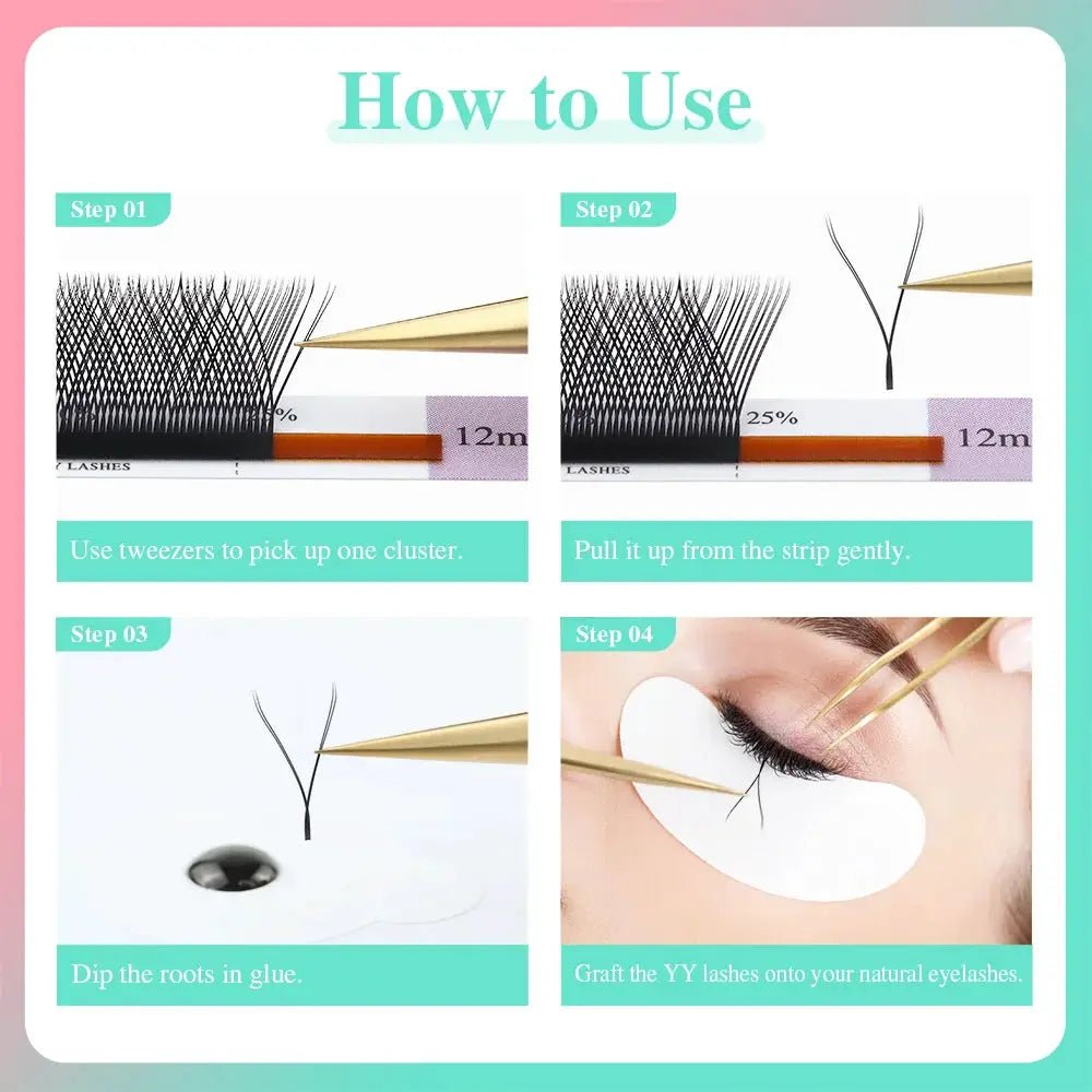 Nagaraku YY Mesh Y Shape Premium Mink Lash Extensions 4D Soft Light Eyelashes