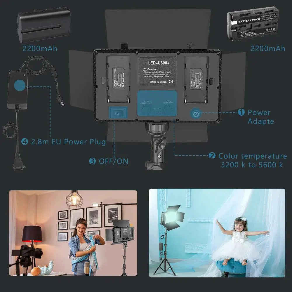 Nagnahz LED Video Light Bi Color Studio Lamp Professional - OurLum.com