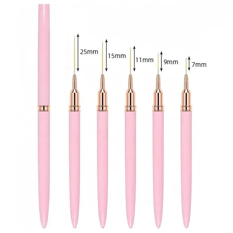 Nail Art Brush Set Five Piece Precision Delicate Patterns