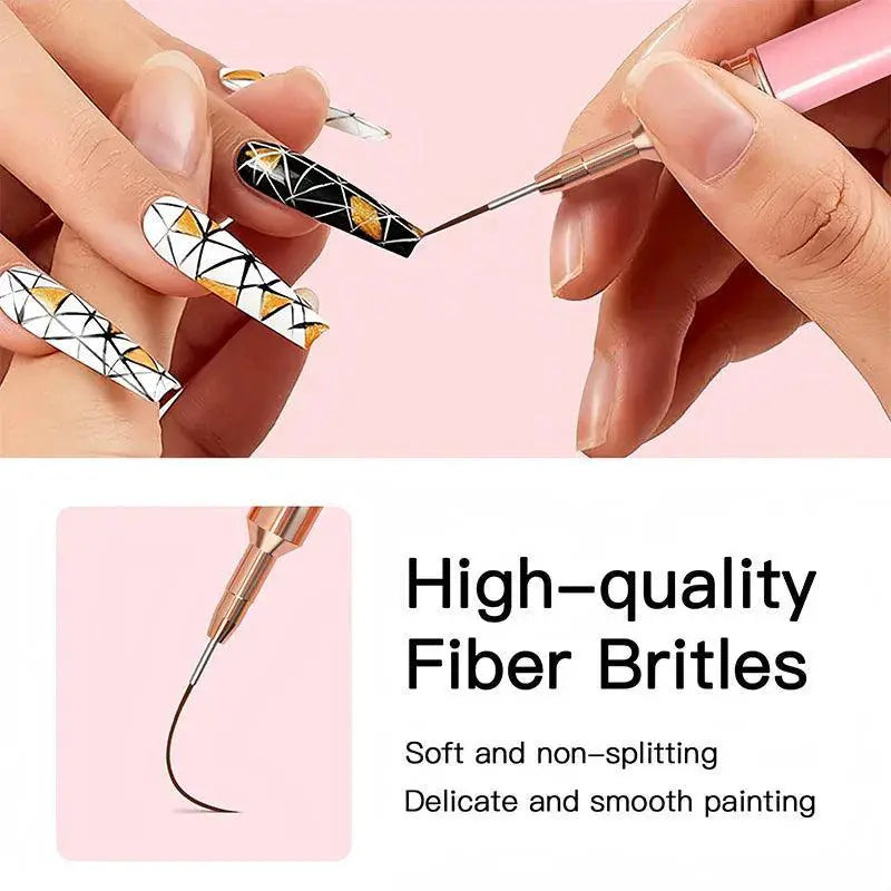 Nail Art Brush Set Five Piece Precision Delicate Patterns