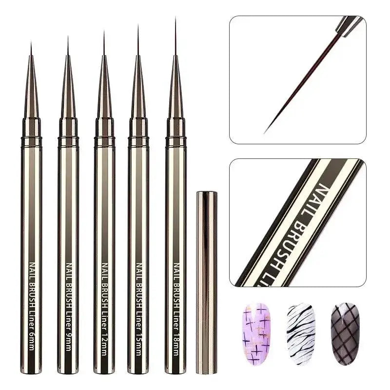 Nail Art Brush Set With Metal Handles For Stunning Manicures