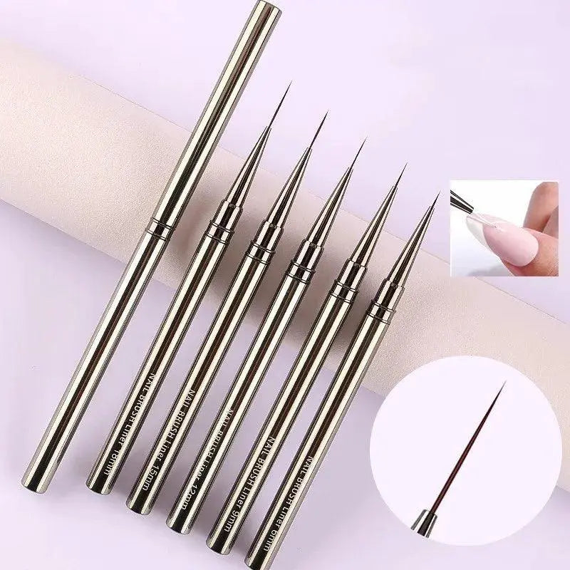 Nail Art Brush Set With Metal Handles For Stunning Manicures
