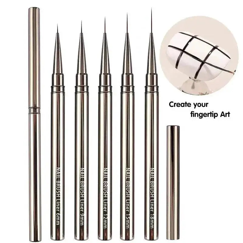 Nail Art Brush Set With Metal Handles For Stunning Manicures