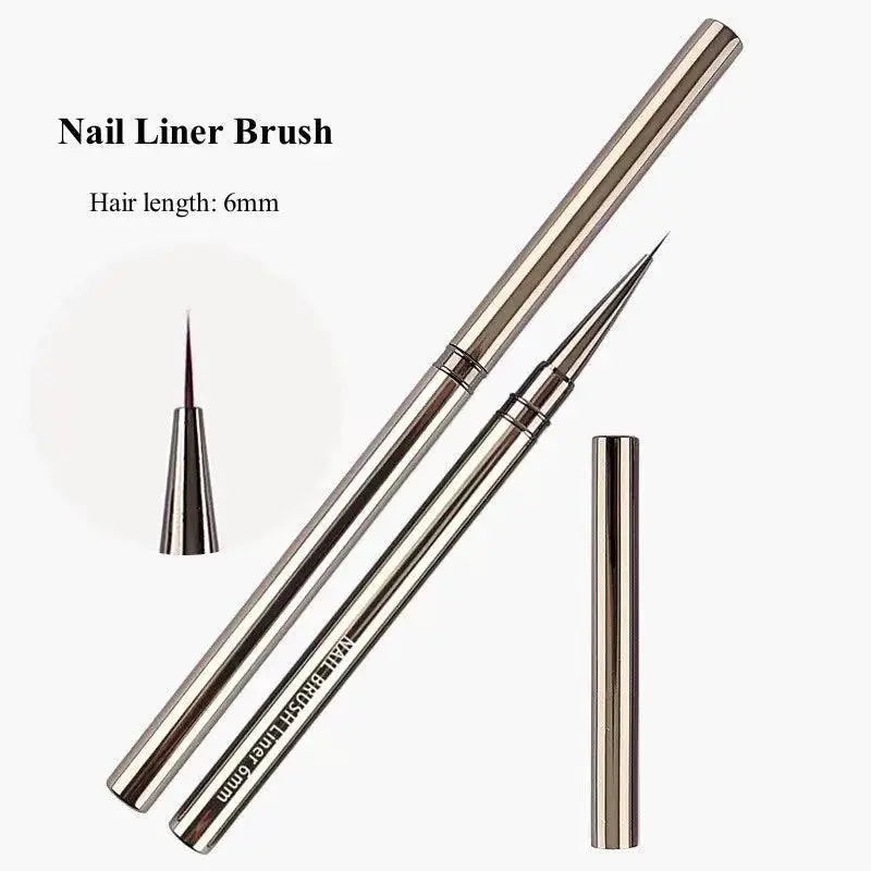Nail Art Brush Set With Metal Handles For Stunning Manicures