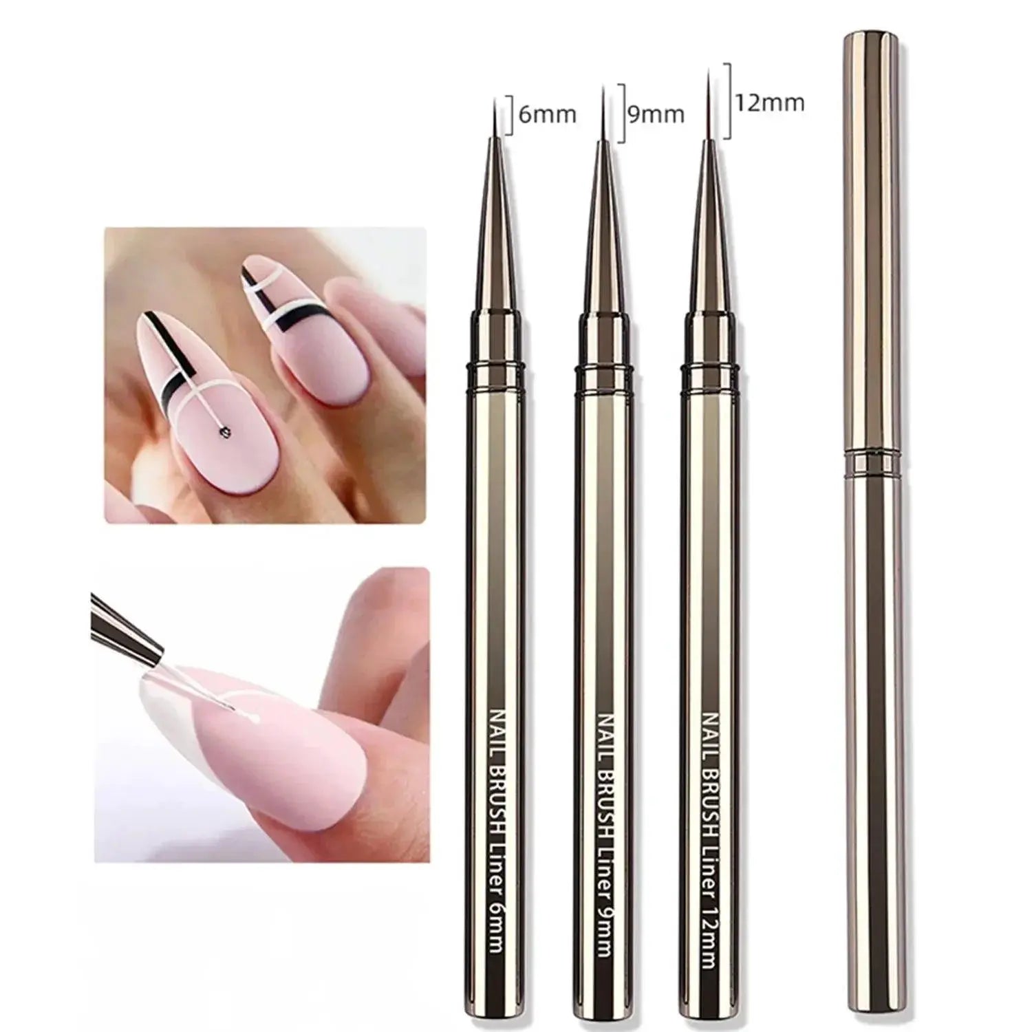 Nail Art Brush Set With Metal Handles For Stunning Manicures