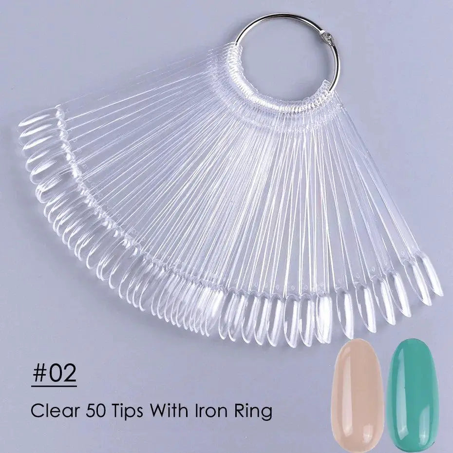 Nail Art Display Set With 50 Clear Nail Tips For Art