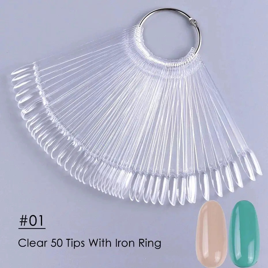 Nail Art Display Set With 50 Clear Nail Tips For Art
