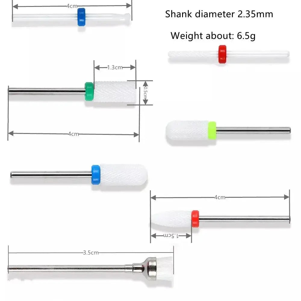 Nail Art Pro Tool Set Professional Ceramic Drill Bits Kit