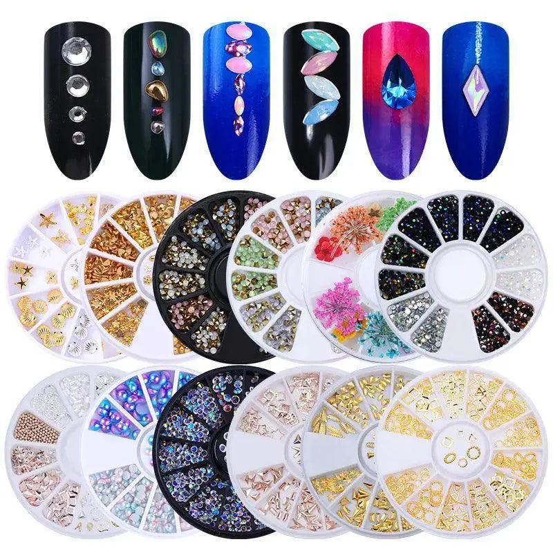 Nail Art Rhinestone Gem Set Jewelry Kit for Manicures