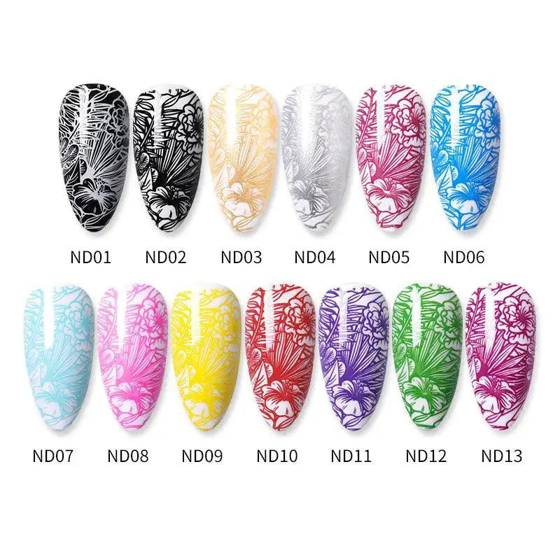 Nail Art Stamping Polish 13 Vibrant Colors For DIY Designs
