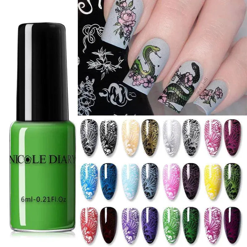 Nail Art Stamping Polish 13 Vibrant Colors For DIY Designs