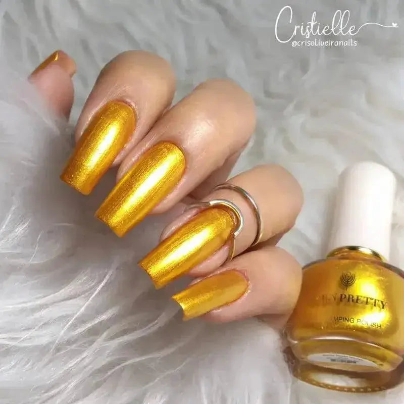 Nail Art Stamping Polish Set With Gold And Silver Accents
